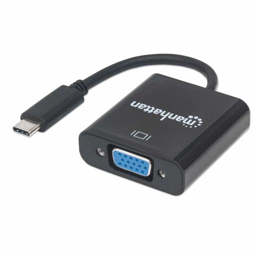 [MANHATTAN_151771] Convertidor USB-C a VGA Manhattan Negro.