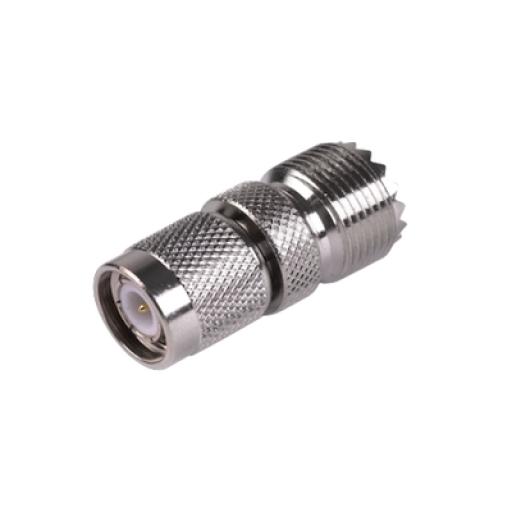 [RFINDUSTRIES_RFT-1235] RF Industries Adaptador en Línea de Conector TNC Macho a Conector UHF Hembra (SO-239), Níquel/ Oro/ Teflón.