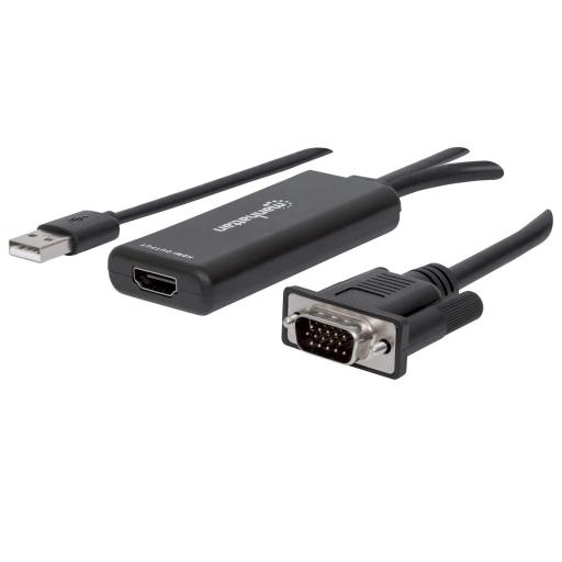 [MANHATTAN_152426] Convertidor de VGA y USB a HDMI Manhattan Negro.