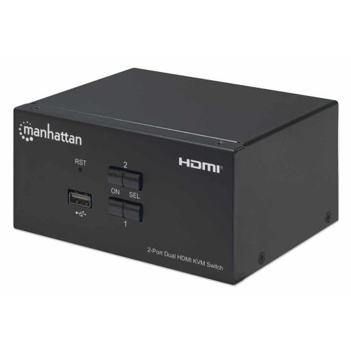 [MANHATTAN_153522] Manhattan MUX KVM MANHATTAN HDMI 2 PTOS PARA 2 MONITORES 4K@30HZ 153522