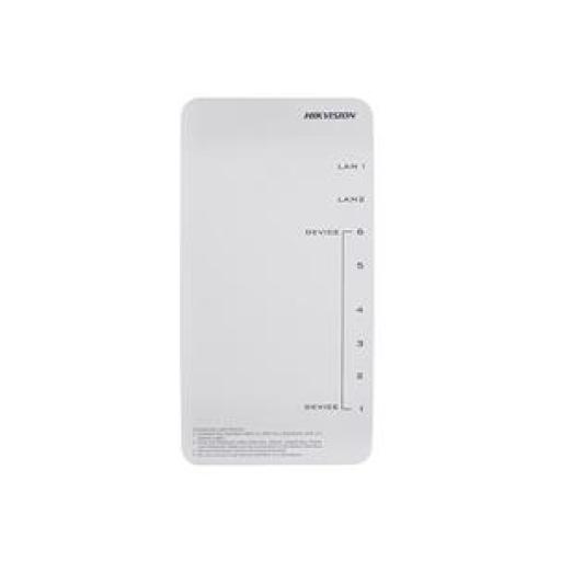 [HIKVISIONDIGITALTECHNOLOGY_DS-KAD606-N] Hikvision Digital Technology Distribuidor PoE (propietario) de Audio y Vídeo / Soporta Hasta 6 dispositivos / Compatible con Frente de Calle y Monitor IP HIKVISION