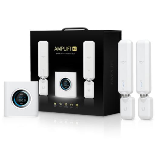 [UBIQUITINETWORKS_AFI-HD] Ubiquiti Networks Kit AmpliFi WiFi residencial Premium para alta densidad de usuarios y cobertura, Incluye 1 Router (AFIR) + 2 MeshPoint (AFIPHD)