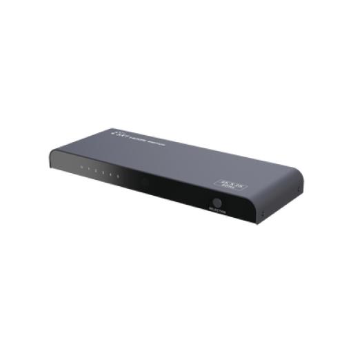 [EPCOM_TT501V2.0] Epcom Switch Conmutador HDMI de 5 entradas a 1 salida / 4K @ 60Hz / HDMI 2.0 / HDCP 2.0 / HDMI 3D / Soporta audio estándar, DSD (Direct Stream Digital) y HD (HBR) / Diferentes modos de conmutación, Manual, Control Remoto y RS232.