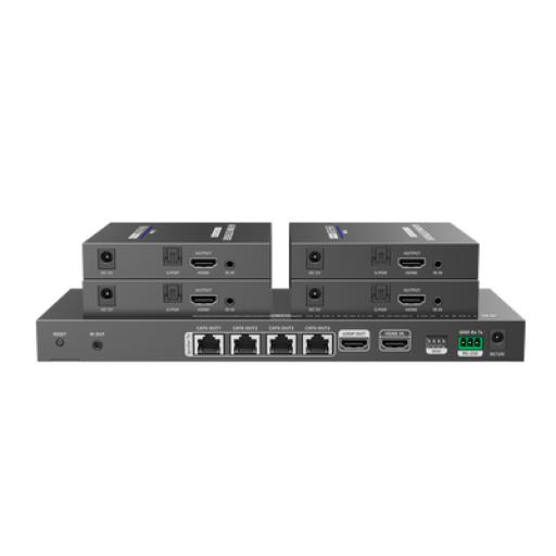 [EPCOM_TT824] Epcom Kit Divisor y Extensor HDMI / Divide 1 Fuente HDMI a 4 Pantallas / Extiende la señal HDMI hasta 70 m / Resolución 4K @ 60 Hz/ Cat 6/6a/7 / IPCOLOR / CERO LATENCIA / Uso 24/7 / Puerto S/PDIF / EDID / RS232 / Salida Loop / Alimente solo el Tx 