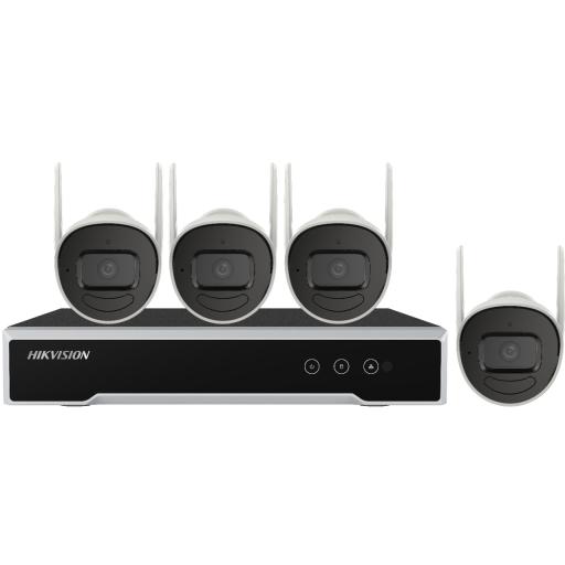 [HIKVISIONDIGITALTECHNOLOGY_NK42W0H-1T(WD)(D)] Hikvision Digital Technology Kit IP Inalámbrico 1080p / NVR 4 Canales / 4 Cámaras Bala para Exterior / 1 HDD de 1 TB / Modo Repetidor
