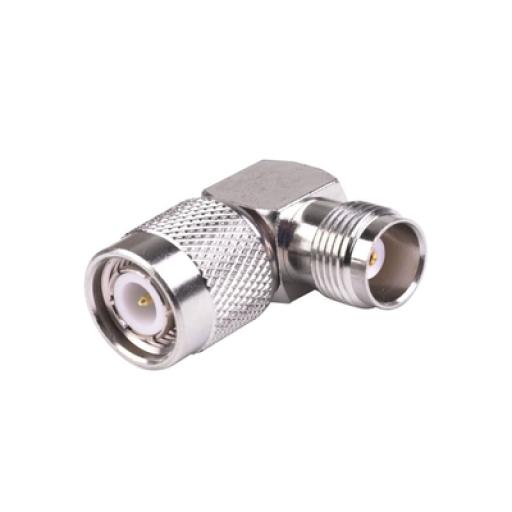 [RFINDUSTRIES_RFT-1227] RF Industries Adaptador en Ángulo Recto de Conector TNC Macho a TNC Hembra, Níquel/ Oro/ Teflón.