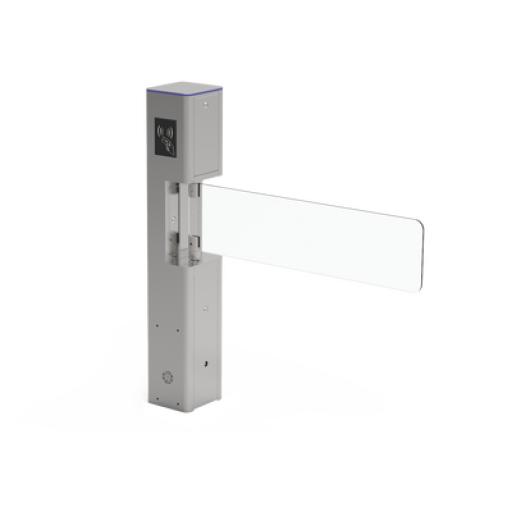 [ZKTECO_SBT-1000S] ZKTeco Torniquete Tipo Bandera / Fabricado en Acero / Hoja de Cristal Templado / Acabado de Lujo / Iluminación LEDs / Base para Lectora