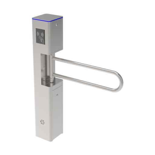 [ZKTECO_SBT-1000S] ZKTeco Torniquete Tipo Bandera / Fabricado en Acero / Hoja de Cristal Templado / Acabado de Lujo / Iluminación LEDs / Base para Lectora