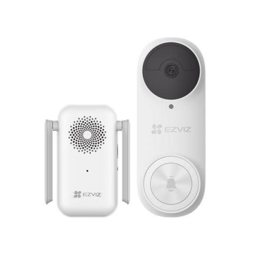 [EZVIZ_CS-DB2KIT] EZVIZ Timbre con Cámara Wi-Fi (Doorbell) de Batería Recargable  / Libre de Cables / Uso Exterior Con Protección (IP65) / Cámara 3 Megapíxel / Llamada a la App / Incluye Timbre Para Interior Con Timbres Seleccionables / Ranura 