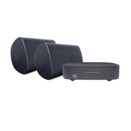 [VSSL_A1X/2WSB] VSSL KIT Amplificador VSSL A1X | 2 Bocinas para Montaje Superficial de 6in de TruAudio Modelo OP6BK | Color Negro IP66