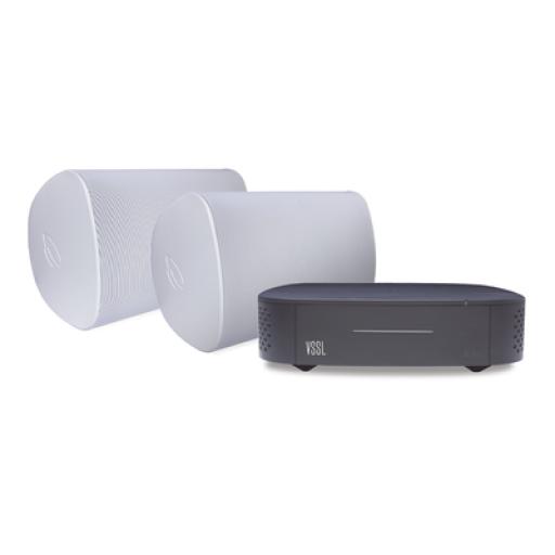 [VSSL_A1X/2WSW] VSSL KIT Amplificador VSSL A1X | 2 Bocinas para Montaje Superficial de 6in de TruAudio Modelo OP6WT | Color Blanco IP66