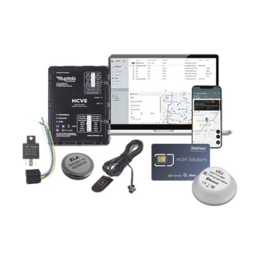 [RUPTELA_HCV5KITMAG2] Ruptela Kit de Localizador 4G LTE / 1 BLUEPUCKMAGKIT + 1 MICSIM25GPS y datos por 1 año + 1 EPCOMGPSMENSUAL + RELAY + Botón SOS