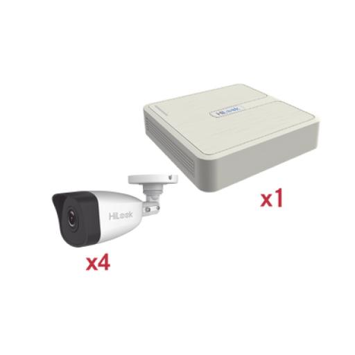 [HIKVISIONDIGITALTECHNOLOGY_KIP2MP/4B] Hikvision Digital Technology Kit IP 1080p (2 Megapixel) / NVR de 4 Canales con 4 Puertos PoE / 4 Cámaras IP Bala para Exteior