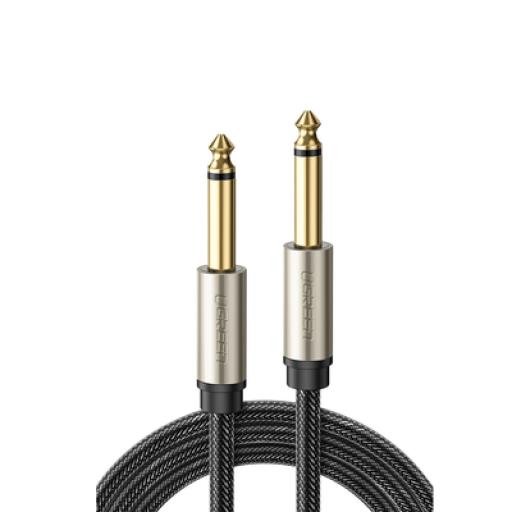 [UGREEN_10640] Ugreen Cable de Audio Mono 6.35mm (1/4") Macho a 6.35mm (1/4")   Macho / 5 Metros / Núcleo de Cobre / Blindaje Interno / Nylon Trenzado / Color Negro