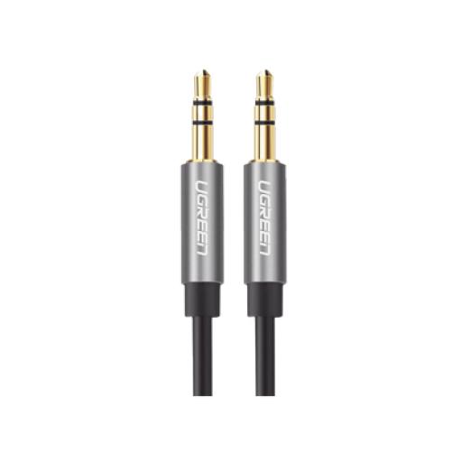 [UGREEN_10737] Ugreen Cable Auxiliar 5 Metros / Conector 3.5mm a 3.5mm / Macho a Macho / Cubierta de TPE / Carcasa de Aluminio / Color Negro