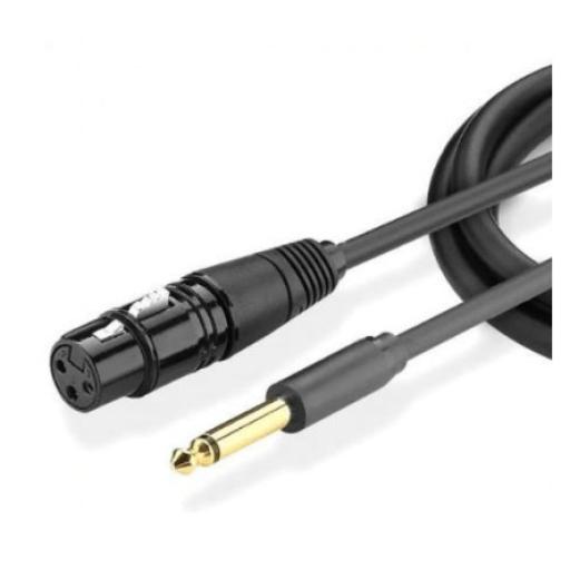 [UGREEN_20721] Ugreen Cable para Micrófono Plug 6.35 mm (1/4 Inch) Macho a XLR Canon Hembra / Núcleo de Cobre / 5 Metros / Alta Calidad / Color Negro