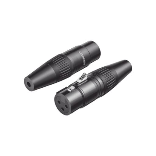 [UGREEN_80440] Ugreen Conector de Audio XLR Tipo Canon Hembra / PVC / ABS / Aleación Zinc / Anti Oxidante / Anti Caida / Sin Aflojarse /Apertura Ajustable de 6.0 a 7.0 mm / Soldable