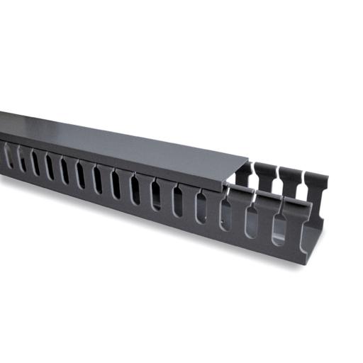 [THORSMAN_TMR-45G] Thorsman Canaleta ranurada con tapa, color gris de 2 metros