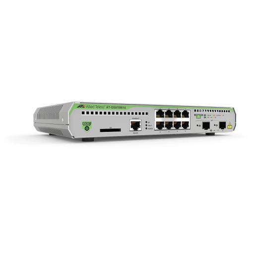 [ALLIEDTELESIS_AT-GS970M/10-10] Allied Telesis Switch Administrable CentreCOM GS970M, Capa 3 de 8 Puertos 10/100/1000 Mbps + 2 puertos SFP Gigabit