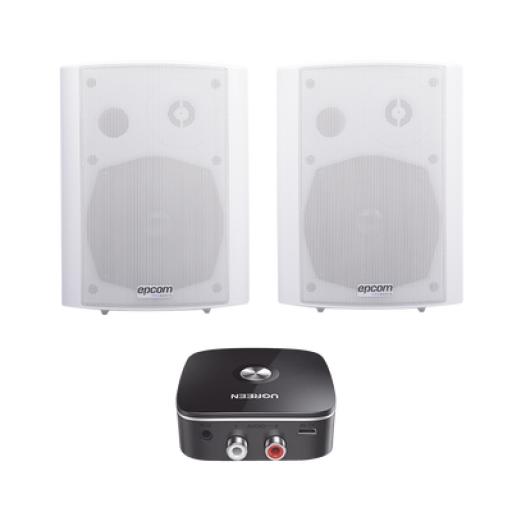 [EPCOM_SF775AW/BT] Epcom Kit  Altavoces + Modulo Receptor BT | Montaje en Pared | 2x20W RMS | Material ABS y Reja Metálica | Bracket de Metal | Color Blanco