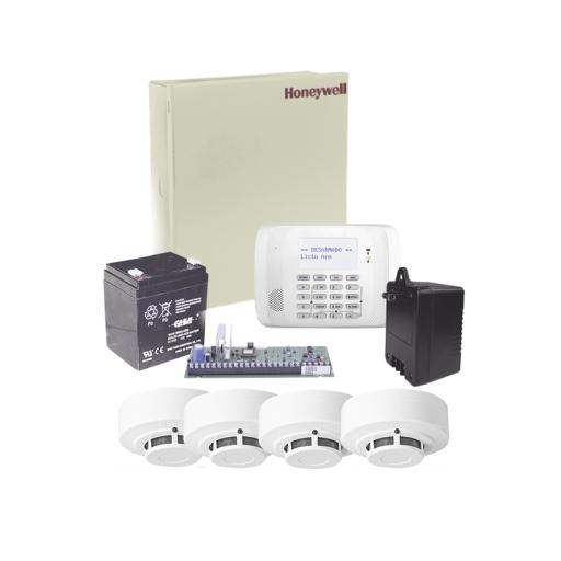 [HONEYWELLHOMERESIDEO_VISTA48LA-SMK] HONEYWELL HOME RESIDEO Kit de Panel de Alarma VISTA48LA con Gabinete, Batería y Transformador / 4 Sensores de humo