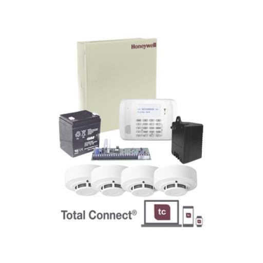 [HONEYWELLHOMERESIDEO_VISTA48LA-SMK] HONEYWELL HOME RESIDEO Kit de Panel de Alarma VISTA48LA con Gabinete, Batería y Transformador / 4 Sensores de humo