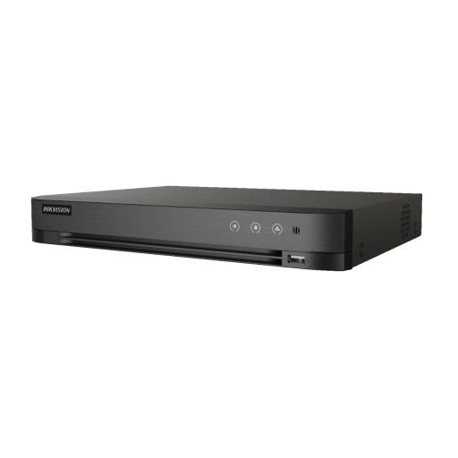 [HIKVISIONDIGITALTECHNOLOGY_IDS-7208HUHI-M1/S] Hikvision Digital Technology (ACUSENSE / Evita Falsas Alarmas) DVR 8 Megapixel / 8 Canales TURBOHD + 8 Canales IP / 1 Bahía de Disco Duro / Audio por Coaxitron