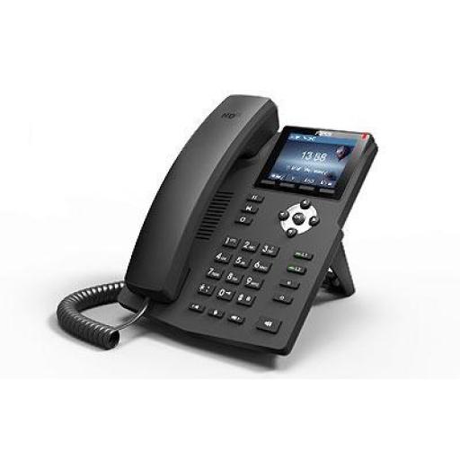 [FANVIL_X3G] Fanvil Teléfono IP empresarial para 2 lineas SIP con pantalla LCD de 2.8 pulgadas a color, puertos Gigabit y conferencia de 3 vías, PoE