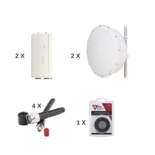 [CAMBIUMNETWORKS_FORCE400TX30] Cambium Networks Enlace completo de 2 radios FORCE400C con antenas TXP-4965-30PB2-KIT (30 dBi), rango de frecuencia extendida (4.9 a 6.2 GHz)