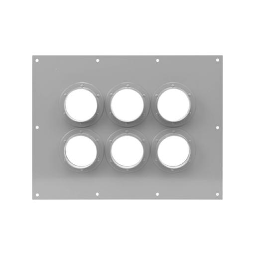 [SYSCOMTOWERS_STEP423] SYSCOM TOWERS Placa Pasamuro Con Capacidad de 6 Botas de 4"