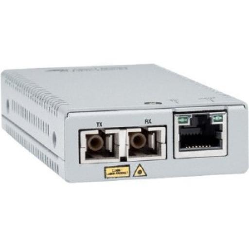 [ALLIEDTELESIS_AT-MMC2000/SC-960] Allied Telesis Convertidor de medios Gigabit Ethernet a fibra óptica, conector SC, multimodo (MMF), distancia de 220 hasta 500 m, con fuente de alimentación multi-región