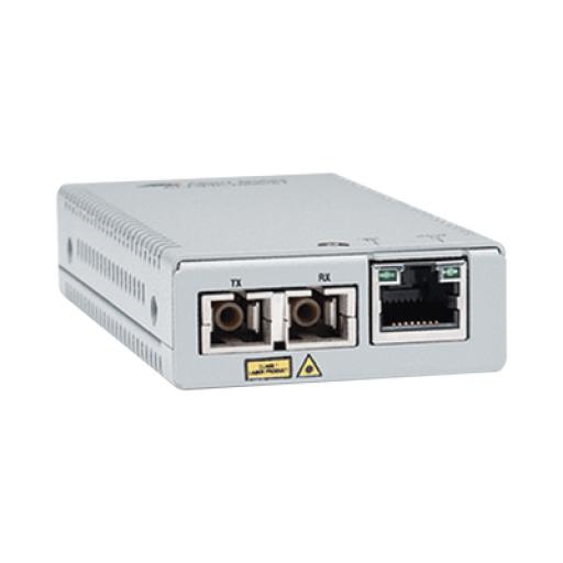 [ALLIEDTELESIS_AT-MMC2000/SC-960] Allied Telesis Convertidor de medios Gigabit Ethernet a fibra óptica, conector SC, multimodo (MMF), distancia de 220 hasta 500 m, con fuente de alimentación multi-región