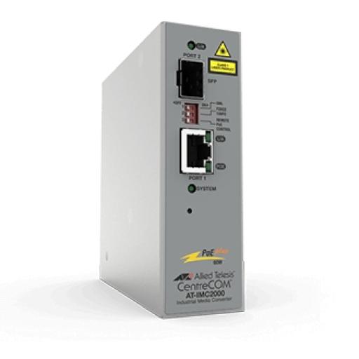 [ALLIEDTELESIS_AT-IMC2000TP/SP-980] Allied Telesis Convertidor de medios industrial PoE+ de 10/100/1000 RJ45 Gigabit - 100X/1000X SFP