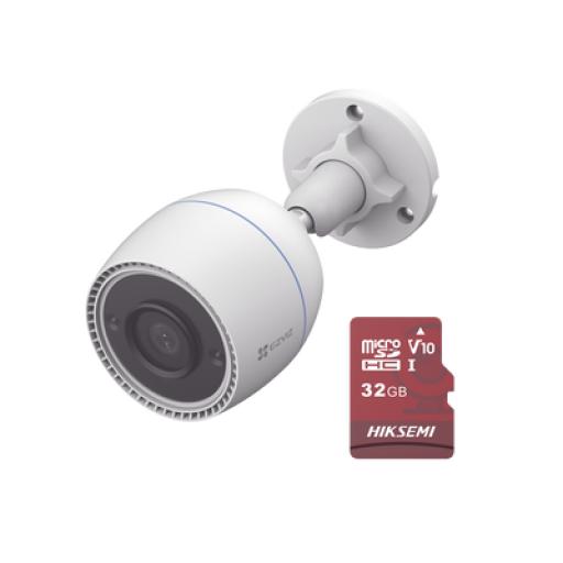 [EZVIZ_CS-C3TN/KM] EZVIZ Kit de Camara WiFi y Memoria MicroSD, Incluye 1 Pieza CS-C3TN y 1 Pieza HS-TF-E1/32G / Detección de Movimiento / Notificación Push /  micrófono integrado