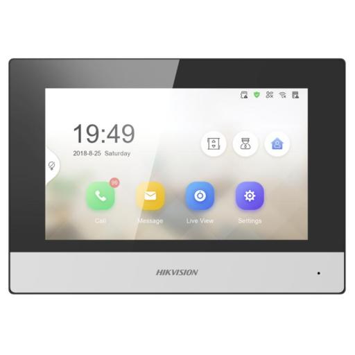[HIKVISIONDIGITALTECHNOLOGY_DS-KH6320-WTE1] Hikvision Digital Technology Monitor IP WiFi Touch Screen 7" para Videoportero IP  / Vídeo en Vivo / PoE Estándar / Apertura Remota / Llamada Entre Monitores / Audio de dos vías / Policarbonato