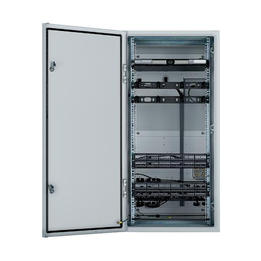 [PANDUIT_ZDF48-RA] Panduit Gabinete Industrial Preconfigurado de Montaje en Pared, Fabricado en Acero Bajo en Carbono, Protección NEMA 4/12 IP66, de 26 UR, Color Gris