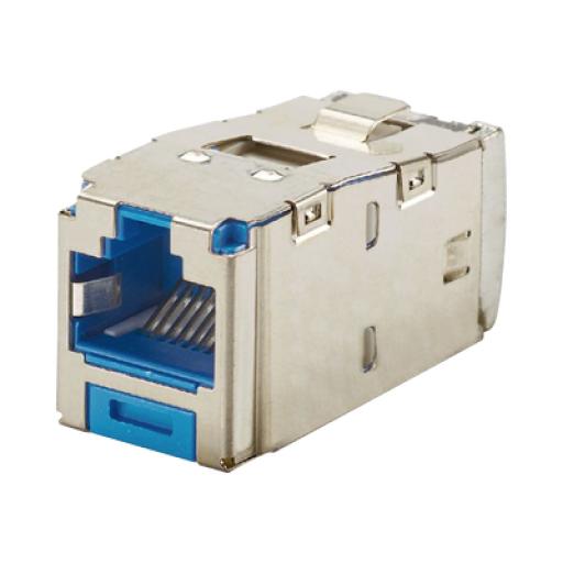 [PANDUIT_CJS6X88TGBUY] Panduit Conector Jack RJ45 Blindado, Estilo TG, Mini-Com, Categoría 6A, de 8 posiciones y 8 cables, Color Azul