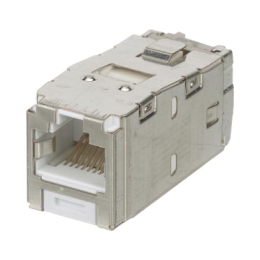 [PANDUIT_CJS6X88TGWHY] Panduit Conector Jack RJ45 Blindado, Estilo TG, Mini-Com, Categoría 6A, de 8 posiciones y 8 cables, Color Blanco
