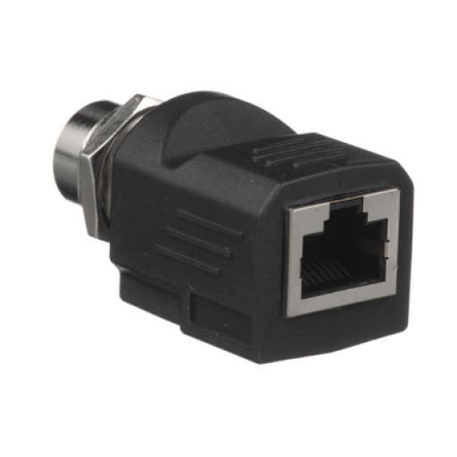 [PANDUIT_ICAM12DRJS] Panduit Adaptador IndustrialNet™ de M12 D-Code a Rj45, para Uso en Redes Industriales, Protección IP20 en RJ45 e IP68 en M12, Color Negro