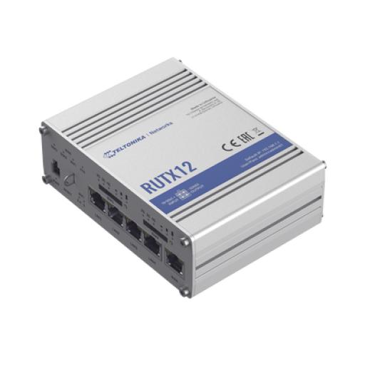 [TELTONIKA_RUTX12] Teltonika Router Industrial LTE (4.5G) cat 6, Doble Modem y doble SIM, GNSS, carcasa industrial