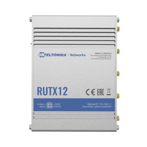 [TELTONIKA_RUTX12] Teltonika Router Industrial LTE (4.5G) cat 6, Doble Modem y doble SIM, GNSS, carcasa industrial