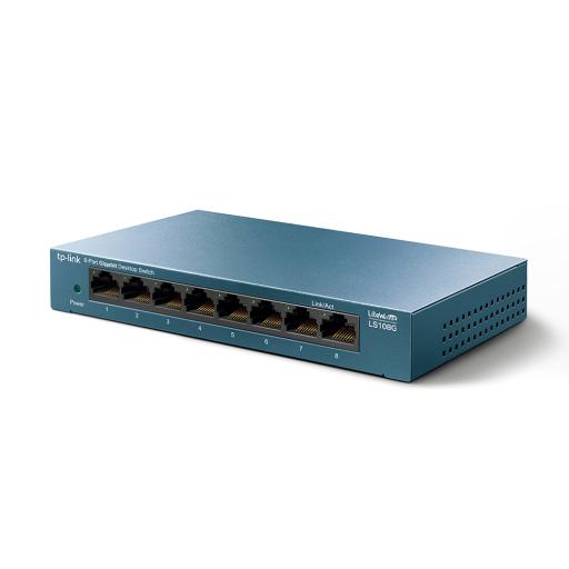 [TPLINK_LS108G] TPLINK Switch de escritorio Gigabit de 8 puertos 10/100/1000Mbps, carcasa metálica 