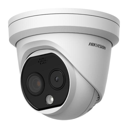 [HIKVISIONDIGITALTECHNOLOGY_DS-2TD1228-7/QA] Hikvision Digital Technology Turret IP Dual / Térmica 6.9 mm (256 x 192) / Óptico 6.4 mm (4 Megapixel) / Termométrica / Detección de Temperatura / PoE /Exterior IP66 / Sirena y Luz Intermitente Integrada / MicroSD
