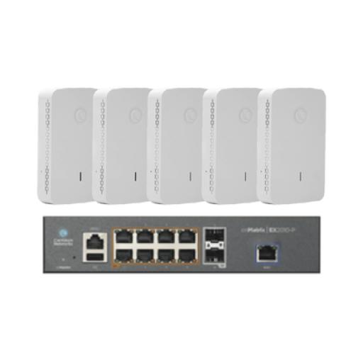 [CAMBIUMNETWORKS_SKIT-CNPILOT-HO] Cambium Networks Starter Kit Wi-Fi Empresarial de 5 Access Point PLE425 y 1 Switch PoE EX2010P