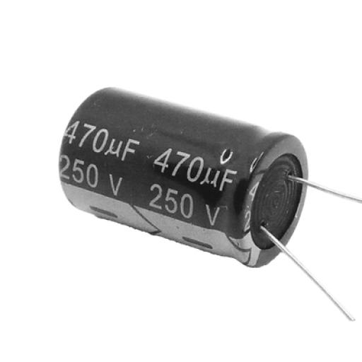 [SYSCOM_0470M0250V] Syscom Capacitor Electrolítico de Aluminio, Radial de 470 µFd, 250 Vcc, 105 °C, 25 x 40 mm.
