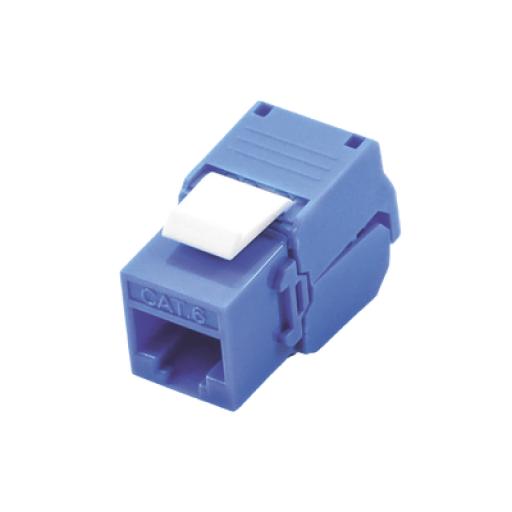 [LINKEDPROBYEPCOM_LP-KJ-610-TTBU] LINKEDPRO BY EPCOM Módulo Jack Keystone Cat6 (toolless), con terminación en ángulo 180 º Color Azul, Compatible con Faceplate y Patchpanel Linkedpro