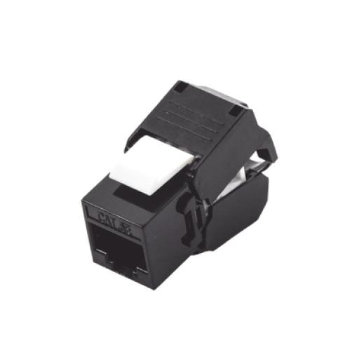 [LINKEDPROBYEPCOM_LP-KJ-516-TTBK] LINKEDPRO BY EPCOM Módulo Jack Keystone Cat5e (toolless), con terminación en ángulo 180 º Color Negro, Compatible con Faceplate y Patchpanel Linkedpro