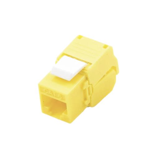 [LINKEDPROBYEPCOM_LP-KJ-610-TTYE] LINKEDPRO BY EPCOM Módulo Jack Keystone Cat6 (toolless), con terminación en ángulo 180 º Color Amarillo, Compatible con Faceplate y Patchpanel Linkedpro