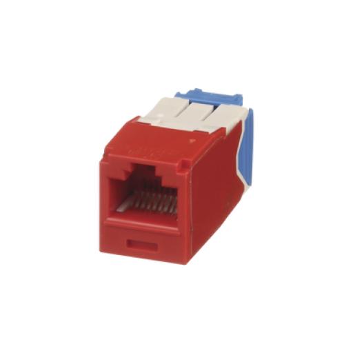[PANDUIT_CJ6X88TGRD] Panduit Conector Jack RJ45 Estilo TG, Mini-Com, Categoría 6A, de 8 posiciones y 8 cables, Color Rojo