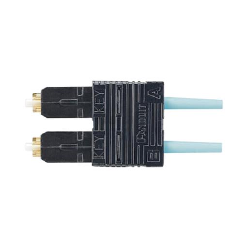 [PANDUIT_FSC2DMCXAQ] Panduit Conector de Fibra Óptica SC Duplex OptiCam, Multimodo 50/125 OM3/OM4, Pre-pulido, Color Aqua
